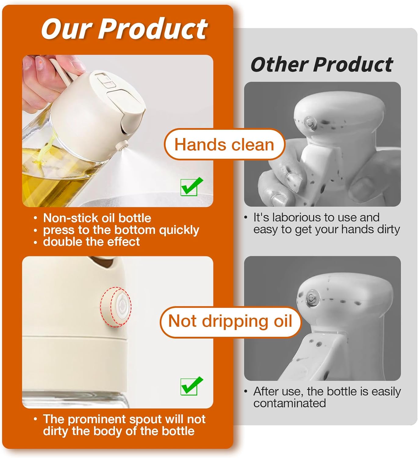 Oil Sprayer, Oil Dispenser Bottle, Glass Oil Bottle, Oil Spray Bottle, Food-grade Oil Mister for Air Fryer, Salad, Frying, BBQ -17oz/500ml (2 in 1) Oil Sprayer, Oil Dispenser Bottle, Glass Oil Bottle, Oil Spray Bottle, Food-grade Oil Mister for Air Fryer, Salad, Frying, BBQ -17oz/500ml (2 in 1)